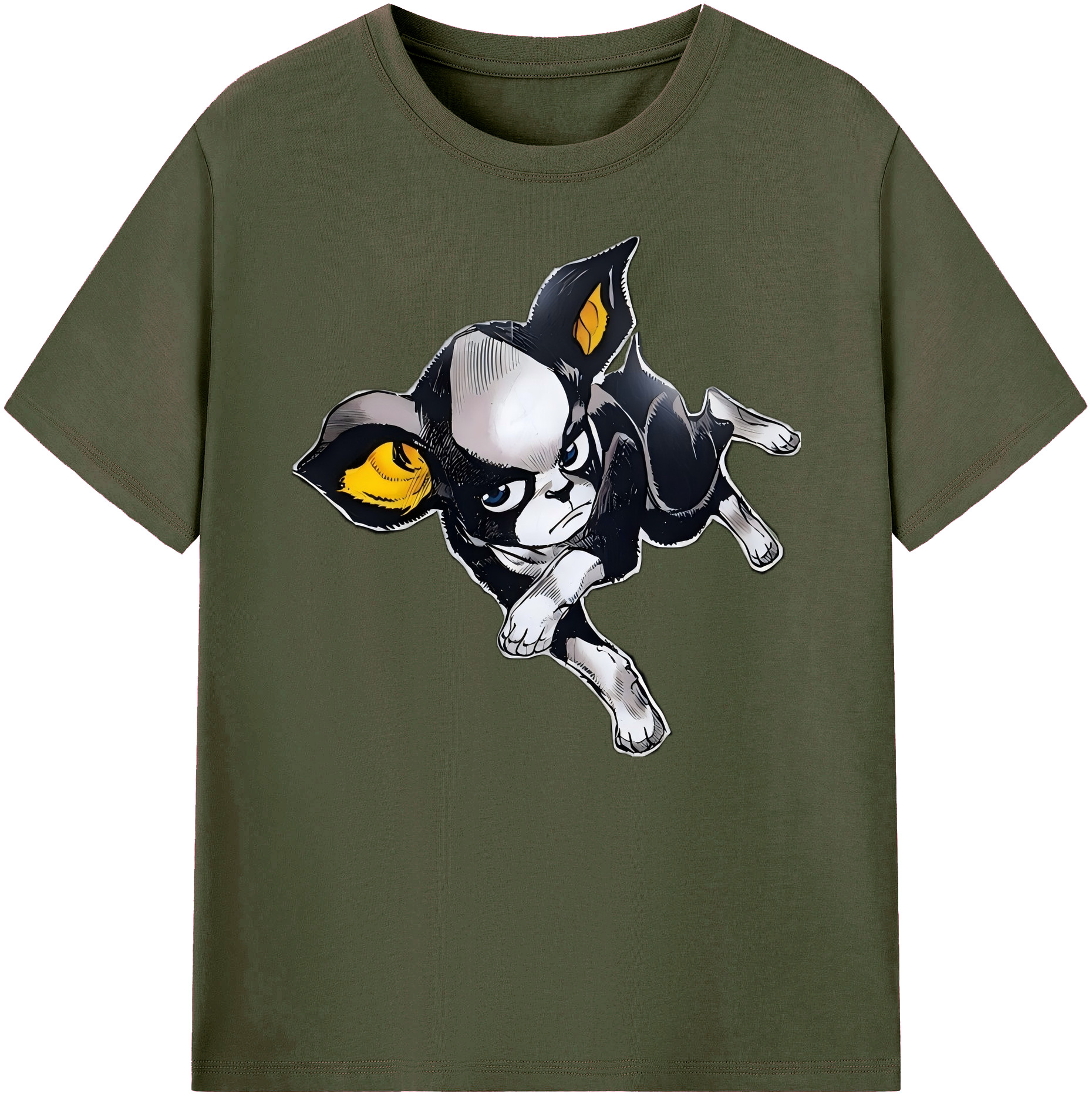 （画像用） ジョジョの奇妙な冒険 イギー JoJo's Bizarre Adventure Iggy 綿100％ メンズ半袖Tシャツ｜肌触りやわらか＆通気性